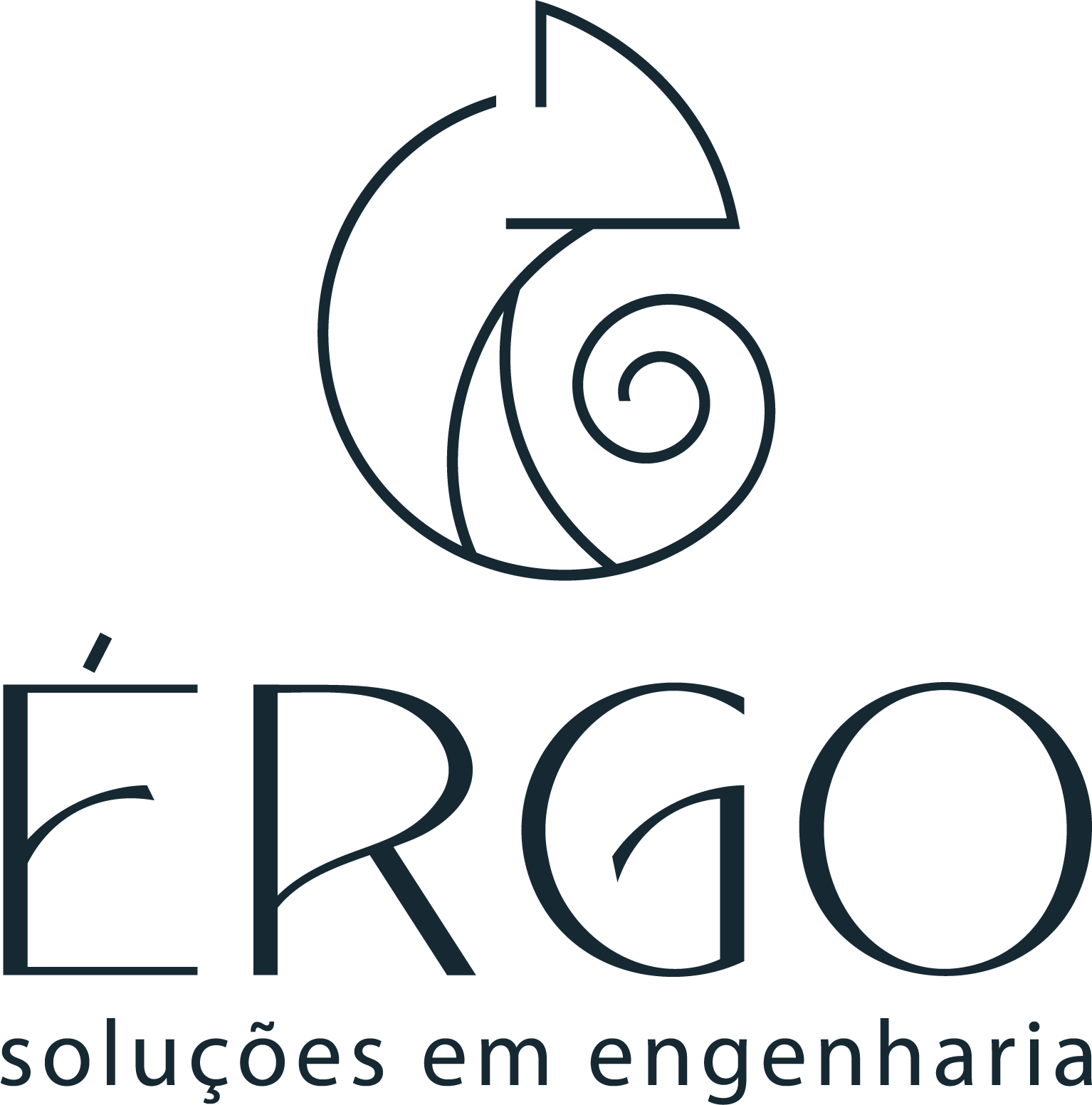Logomarca ERGO, com fundo branco e escrita preta.