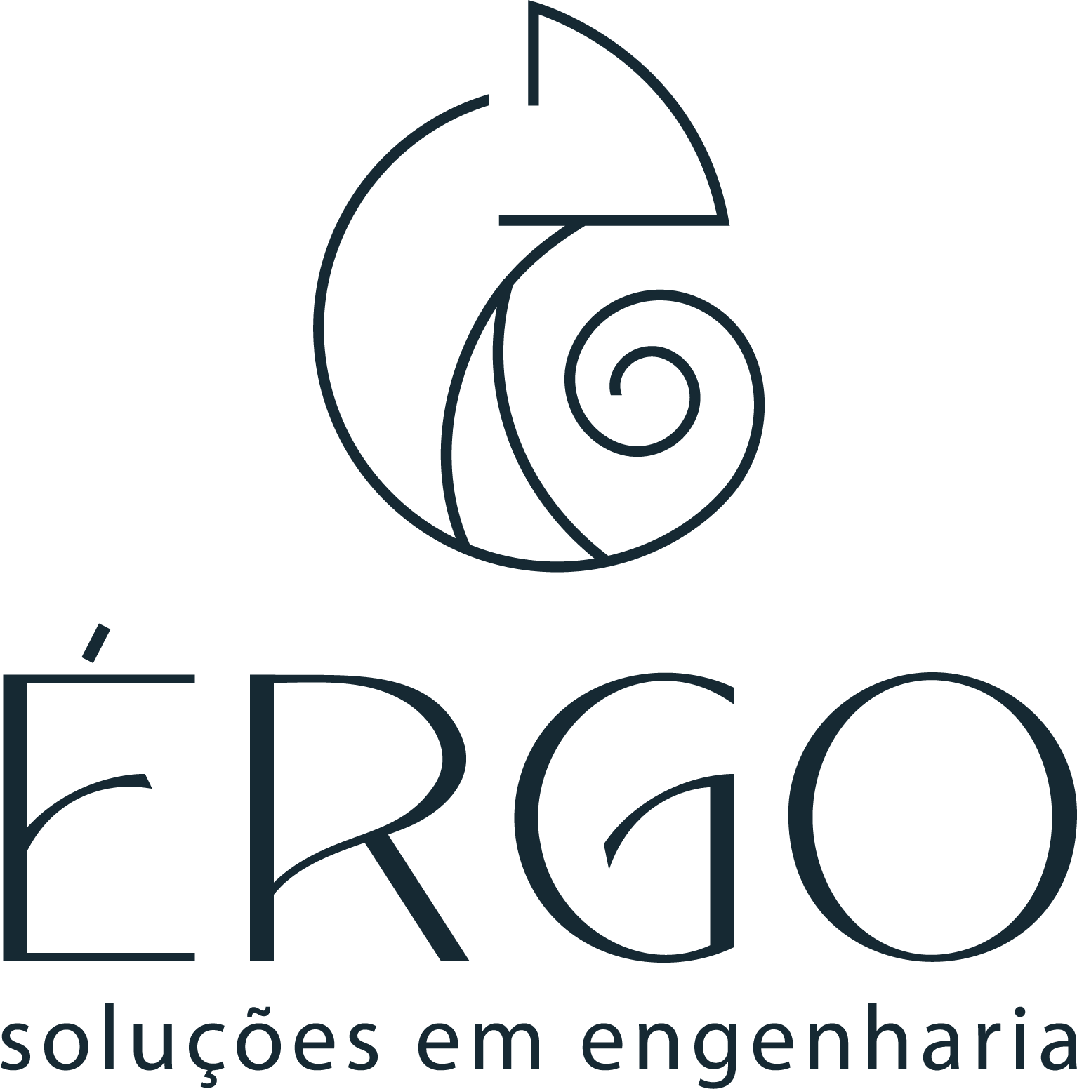 Logomarca ERGO, fundo branco e escrita preta.