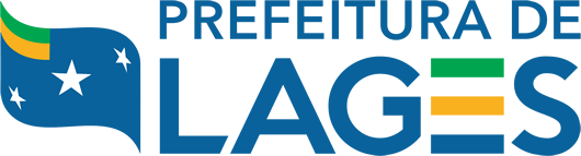 Logomarca da Prefeitura de Lages com a Bandeira.